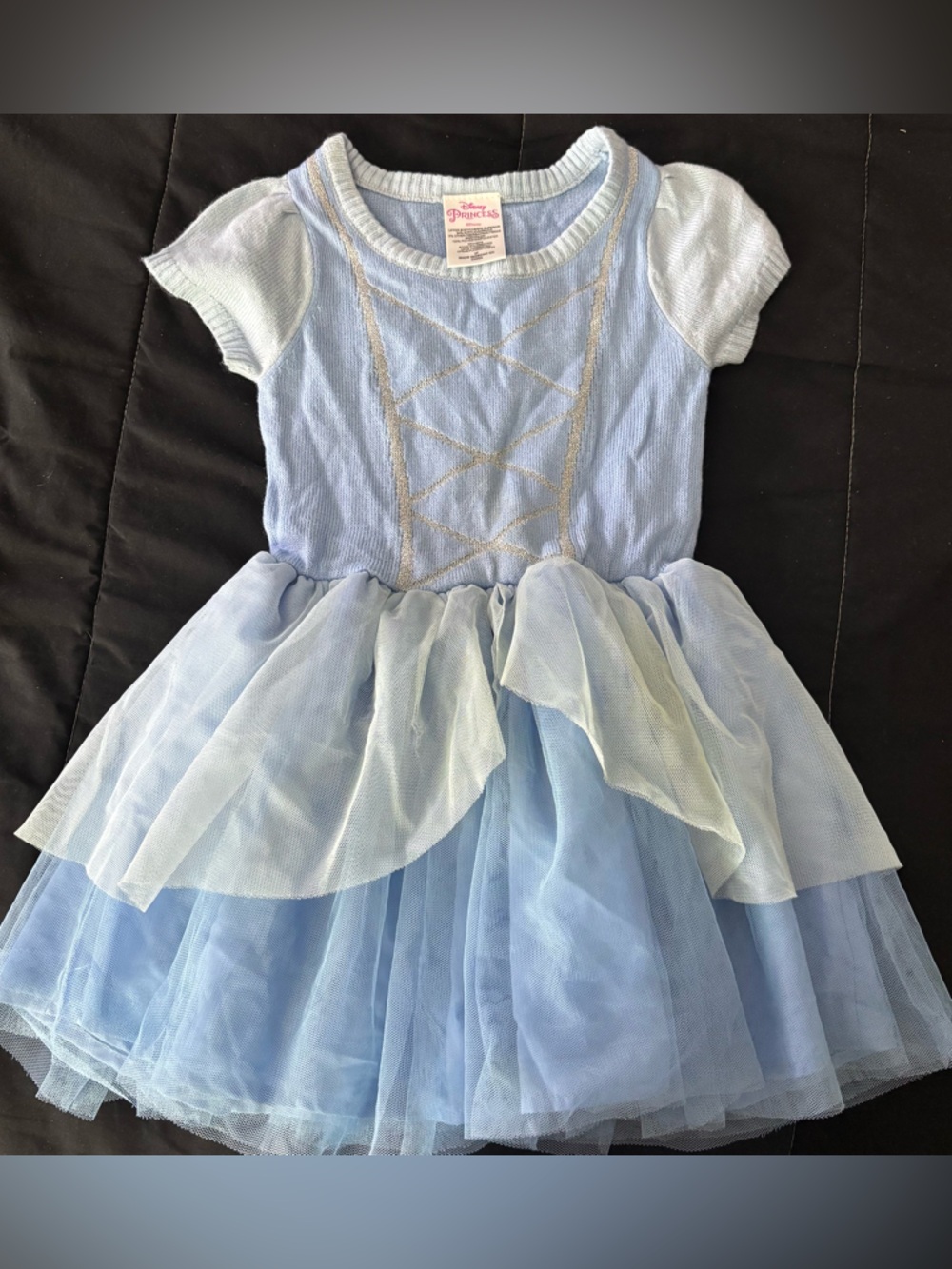 Disney Princess Light Blue Knit Sweater with Silver Accents